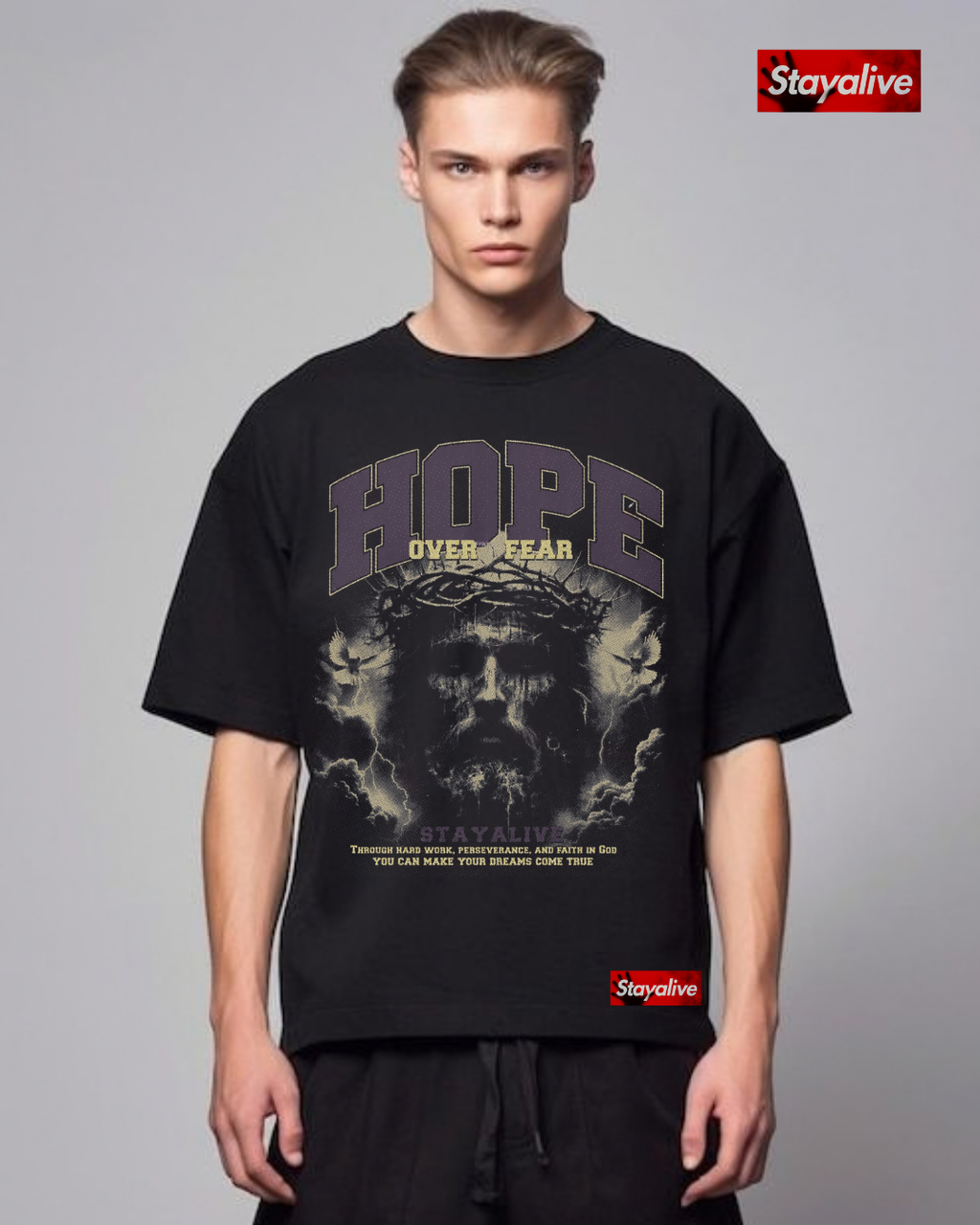 Camiseta Hope oversized Hope over Fear