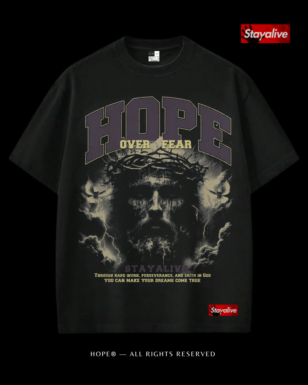 Camiseta Hope oversized Hope over Fear