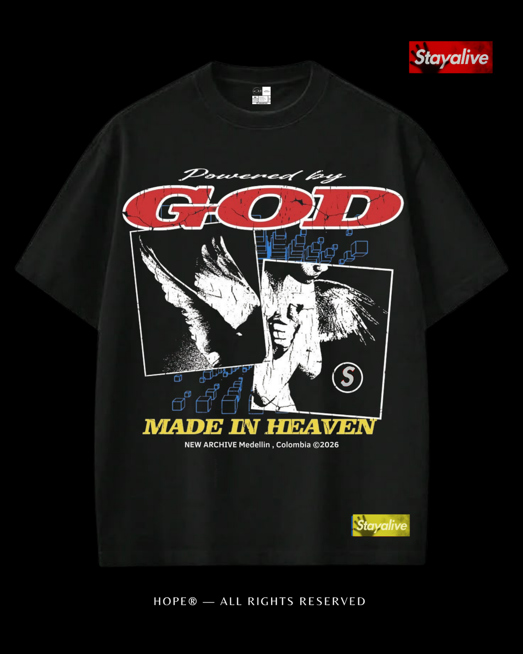 Camiseta Hope oversized Powered by God