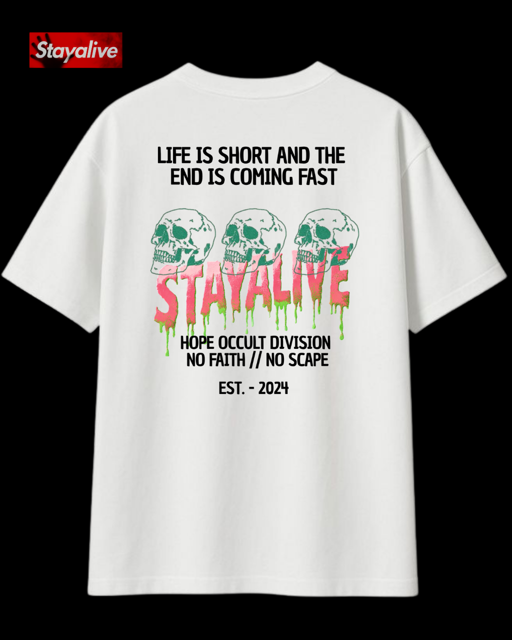 Camiseta Hope oversized Life is short
